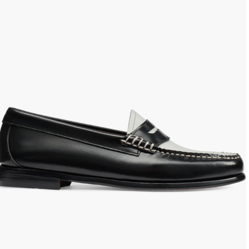 G.H. BASS & CO Leather Loafer - BLACK & WHITE - Picture 2 of 7